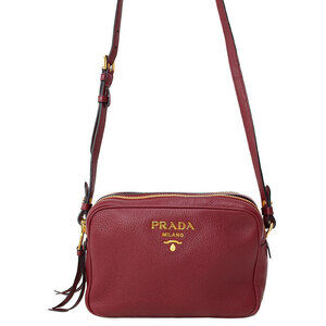 Prada Vitello Phenix leather crossbody camera bag red
